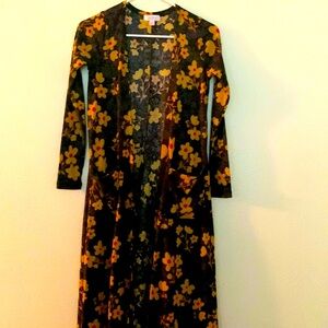 XS Gray & Floral LuLaRoe Sarah Cardigan - NWOT